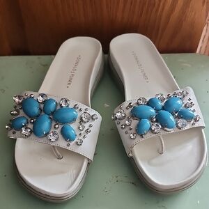 Donald J. Pliner Holly White Slide Sandals Size 5.5